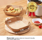 10 Inch Air Fryer Liners Disposable, 200Pcs Air Fryer Paper Liners, Oil-Proof & High-Temperature Resistant Parchment Baking Paper for Air Fryer, Microwave and Oven（Bottom Is 9 Inch）