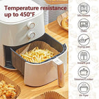 10 Inch Air Fryer Liners Disposable, 100 Pack Parchment Paper Sheets for Air Fryer Basket, Non-Stick, Disposable, Unbleached, Heat Resistant, Fits 5-8 QT Air Fryers, Oil-Free & Healthy Cooking