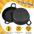 Mini Cast Iron Skillets 7 x 7 x 1.7 Inch Cast Iron Pan Small Ramekin Set Black Casserole Dish Cookware Oven Safe Mini Skillets for Kitchen Indoor Outdoor Picnic (2 Pack)