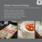 Hammered Silverware Set | Premium 18/10 Stainless Steel Flatware Service for 4 | Heavy-Duty & Dishwasher Safe | Built to Last (20-Piece, Fidenza Hammered)