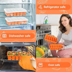 1/2 Cup Silicone Freezer Molds with Lid, 2-Pack Silicone Freezer Trays for Soup, Sauce & Broth – Meal Prep Containers, Large Ice Cube Tray, Oven & Dishwasher Safe