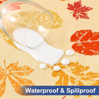 homing Rectangle Table Cloth Cover, Waterproof Polyester Elastic Fitted Tablecloth, Fits for 6 Foot Folding Tables, Washable Table Protector for Fall, Thanksgiving (Colored Leaves, 30" x 72")
