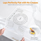 U-Taste Liquid Silicone Pastry Mat: 16"x20" Food-Grade Non-Stick Dough Rolling Baking Sheet, Non Slip for Kneading Prep Pizza, Fondant, Pie Crust with Clear Measurement and Raised Edges (Transparent)