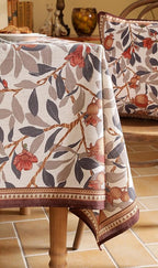 patdrea Designer French Extra Long Rectangle Tablecloth,Vintage Linen Pomegranates Leaves Pattern Tablecloths,Fall Decor Table Cover for Kitchen Dining Christmas,Thanksgiving,67"x118"-Tehran a