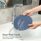 SHACOS 8 Inches Trivets for Hot Dishes, 4 Pieces Cotton Trivets Mats for Kitchen, Hot Pads for Countertops and Table, Heat-Resistant Pot Holders for Hot Pots and Pans(Blue, 4pcs)