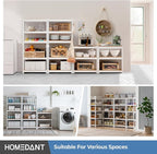 HOMEDANT 5 Tier Laminated White Boltless Metal Shelving Unit Adjustable Garage Storage Utility Rack Heavy Duty Shelves Organization Multipurpose Shelf Warehouse Pantry 28" W x 12.3" D x 59.5" H 4Pack