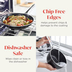 Orfeo 10 Piece Nonstick Cookware Set, Made in Italy, Diamond Ceramic PFAS-Free Pots & Pans, Induction Ready, Scratch Resistant, Laser-Fused Surface for Durability, Dishwasher Safe, Black