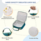 MAISON HUIS Bento Box for Kids with 8oz Soup Thermo, Leak-proof Lunch Food Containers with 5 Compartment, Insulated Lunch Bag & 17oz Stainless Steel Water Bottle for School, Trvael