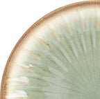 Gibson Elite Mayfair Bay 16-Piece Embossed Double Bowl Dinnerware Set, Service for 4 – Green Stoneware Plates and Bowls