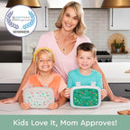Bentgo Kids Prints Leak-Proof, 5-Compartment Bento-Style Kids Lunch Box - Ideal Portion Sizes for Ages 3-7, Durable, Drop-Proof, Dishwasher Safe, & PFAS & BPA-Free Materials (Nature Adventure)