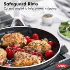 OXO Agility 10" Nonstick Frying Pan Skillet, Ceramic PFAS-Free Nontoxic Cookware, Induction Suitable, Compatible on All Cooktops, Dishwasher & Oven Safe, Stainless Steel Handle, Black