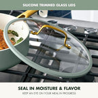 GreenPan Nonstick Reserve Pro 10 Piece Cookware Set, NSF Certified Ceramic, Hard Anodized PFAS-Free Pots & Pans Set with Lids, Stainless Steel Handles, Oven & Dishwasher Safe, Moss Green