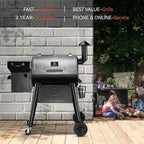 Z GRILLS Wood Pellet Grill Smoker with PID 3.0 Controller, 459 SQ.IN, 450°F Max Temperature, 8 in-1 BBQ Grill, LCD Screen, Meat Probes, Rain Cover, Backyard Camping Bake and Roast, 450E