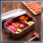 Umigy 1 Pcs Stainless Steel Food Containers 2400ml Metal Bento Lunch Box Stainless Steel Food Storage Containers, Lockable Clips to Leak Proof, Reusable Dishwasher Snack Boxes for Work