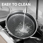 Non Stick Frying Pans with lid, 8 inch Hybrid Frying Pans Nonstick, non stick Stainless Steel Skillets, Dishwasher and Oven-Safe, nonStick Cookware, Induction Compatible Cooking Pan