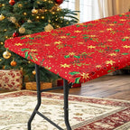 homing Rectangle Table Cloth Cover, Waterproof Polyester Elastic Fitted Tablecloth, Fits for 6 Foot Folding Tables, Washable Table Protector for Christmas, Holiday, Party (Flowers, 30" x 72")