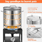 ARC 100 QT Large Crawfish Seafood Boil Pot with Basket and 2 Brown-paper Table Covers, Stainless Steel Stock Pot with Strainer, Outdoor Cooking Pot for Lobster, Crab, and Shrimp, 24 Gallon Pot