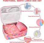 Rainbow Bento Lunch Box Set, 25.36 oz Capacity, Stainless Steel Insulated Soup Thermo, Leak-proof Bento Box, Microwave and Dishwasher Safe