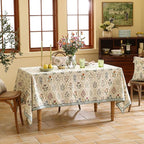 ISAENNE Designer Linen Table Cloth for Rectangle Table,Western Colorful Floral Indoor Tablecloth,Wrinkle Resistant Decor Tablecloths for Dining Thanksgiving Kitchen Christmas,55"*79"-Serenity B