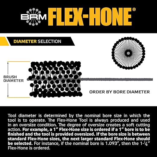 Brush Research BC15812 FLEX-HONE®, 1-5/8" (41.3mm) Diameter, 120 Grit, Silicon Carbide, For Mild Steel, Stainless Steel, Cast Iron and Softer Ferrous Materials