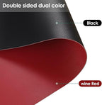 Leather Desk Mat - 18x36 Inch Waterproof Easy to Clean Can Conceal Flaws Protector The Table Top from Scratches Used for Coffee Table Office Table Dresser(Black+Wine Red 18x36)