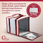 Cakebon 8-Inch Insulated Cake Bag with Ice Pack Sheets – Premium Cooling Solution for Cakes, Pastries & Cupcakes – Durable, Reusable, Moisture-Proof Design for Bakers & Food Deliveries (1-pack)
