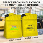 DISCOUNT PROMOS 100 Hook and Loop Insulated Lunch Bags Set - Customizable Text, Logo - Polyester, Durable, Vibrant, Reusable - Yellow