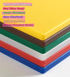CURTA 4-Piece NSF 20" x 14" x 1/2" Multi-Colored Flexible Cutting Board Kit with Stainless steel Storage Rack, Color Coded Plastic Chopping Board with Anti Slip Surface Dishwasher Safe