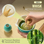 Matcha Whisk Set, 5Pcs Matcha Set Blue, Matcha Kit with Matcha Bowl, Matcha Whisk and Holder, Bamboo Scoop, Macha Sifter, Macha Tea Set for Macha Lovers, Tea Enthusiasts, Christmas, Breakfast,Latte