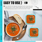 Nuogo 4 Pcs 1/2 Cup Silicone Freezer Trays with Lid Soup Freezer Containers Reusable Silicone Molds Rectangle Freezing Containers Freezing Ice Trays for Soups Sauces Stews Curries, Lake Blue