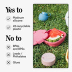 STOJO Collapsible Sandwich Box – 24oz, Reusable Food Storage Container, Silicone Bowl for Hot/Cold Food – Meal Prep, Lunch, Camping, Hiking – Dishwasher Safe (Set of 1, Peony)