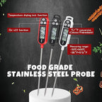 12 Pcs Instant Read Meat Thermometer with Long Probe 9.65 Inch Kitchen Cooking Food Candy Waterproof Digital Thermometer for BBQ Water Milk Yogurt Liquid Cooking (Black,White,Red)
