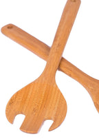 BIRDROCK HOME Bamboo Salad Servers 2-Piece Set - Bamboo Spoon & Fork Set - Salad Utensils for Cooking and Serving - Ideal Salad Spoons for Tossing & Mixing - Durable Serveware for Kitchen & Dining