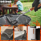 31pcs BBQ Grill Accessories Set for Men Dad, Heavy Duty Grilling Tools Gifts for Christmas, Stainless Steel BBQ Utensils Kit with Mats, Grill Brush in Carrying Bag Brown