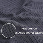 Homaxy 100% Cotton Waffle Weave Kitchen Dish Towels, Ultra Soft Absorbent Quick Drying Cleaning Towel, 13 x 28 Inches, 8-Pack, Dark Grey