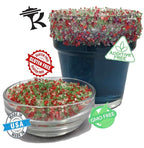 Snowy River Holiday Cocktail Sugar - Naturally Colored Red, White & Green Festive Cocktail Rimmer, Beverage Rimmer, Margaritas, Kosher (Holiday, 3oz Gift Bottle)