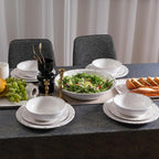 Farmhouse Melamine Serving Platters Set of 2, 17"x10" Large Rectangular Melamine Serving Trays for Serving Food on Parties and Entertaining, Dishwasher Safe. Ivory