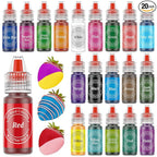 Oil Based Food Coloring for Chocolate, 20 Colors Food Coloring Set for Cake Decorating - Nomeca Food Grade Edible Food Dye for Baking,Candy Melts Cookies Fondant - .25 Fl. Oz Bottles