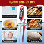 12 Pcs Meat Food Thermometer Food with Probe Water Liquid Instant Read Digital Thermometer Kitchen Cooking Supplies for Cooking BBQ Milk Yogurt (Red)