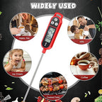 12 Pcs Meat Food Thermometer Food with Probe Water Liquid Instant Read Digital Thermometer Kitchen Cooking Supplies for Cooking BBQ Milk Yogurt (Red)