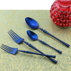 Gugrida Unique & Beautiful Flatware Set - 20 Piece Iridescent Silverware Sets | 18/10 Stainless Steel Reusable Cutlery Set | Blue Utensils Service For 4 with Dessert Fork, Knife, Spoon, Dinner Fork