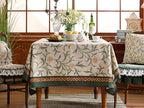 patdrea Designer French Linen Table Cloth for Rectangle Table,Vintage Fall Decorative Tablecloth,Floral Decoration Cover for Kitchen Dining Christmas,Tea Party,Thanksgiving,55"x79"-Littledaisy