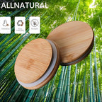 1.5 Qt Round Glass Storage Containers with Lids, Clear Food Storage Container Jar with Sealing Bamboo Lid for Noodles Flour Cereal Rice Sugar Tea Coffee Beans（Round-3Pack ）