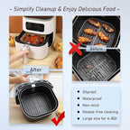 100PCS Air Fryer Paper Liners, Disposable Non-Stick Air Fryer Parchment Paper Fit 4-8QT Air fryer Basket Oil Resistant, Waterproof Baking Paper Roasting Microwave (Square,8 Inch)