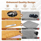 Joy&Grace Appliance Slider for Kitchen Appliances 360° Rolling Sliding Tray for Coffee Maker Countertop, Bamboo Coffee Pot Slider Rolling Tray (Natural, Medium 14.5" x 10")