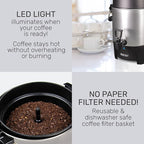 Homecraft 45-Cup Coffee & Hot Beverage Urn - Quick Brewing, Drip-Free Spout, Water Level Markings, Reusable Filter, & Carry Handles - Aluminum