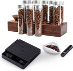 Single Dose Barista Kit – Glass Bean Tubes with Stand, Espresso Dosing Cup, RDT Spray, and Rechargeable Digital Scale for Espresso, Pour Over & Matcha