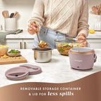 Crock-Pot 20-Ounce Electric Lunch Box, Portable Food Warmer, Blush Pink | Perfect for Travel, Car, On-the-Go | Spill-Free, Dishwasher-Safe