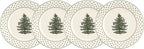 Spode Christmas Tree Polka Dot Dessert Plate (Set of 4) - Festive 8-Inch Stoneware Plates for Holiday Entertaining, Appetizers, Snacks - Microwave, Dishwasher, Freezer Safe Party Appetizer Dishes