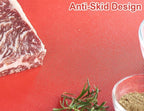 CURTA Cutting Boards for Kitchen, 24" x 18" x 0.5" Red Color Coded Plastic Chopping Board with Anti Slip Surface Dishwasher Safe